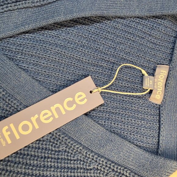 FLORENCE BY MILLS Blue Bright Side Cropped Knit Cardigan Sweater V-Neck XS NWT - Picture 3 of 7